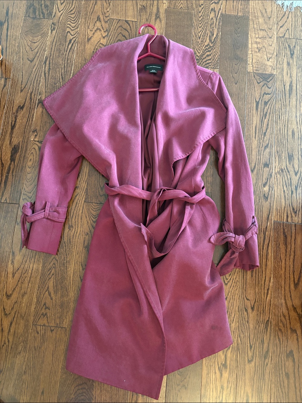 Club Monaco Dusty Rose Draped Trench Coat